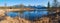 Idyllic moor lake Barmsee, with blue water, view to Karwendel alps, upper bavaria