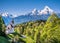 Idyllic mountain landscape in the Bavarian Alps, Berchtesgadener Land, Bavaria, Germany