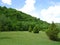 Idyllic mountain scenery. Green mountain in the summer.