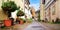 Idyllic narrow street in Ettlingen, Baden-WÃ¼rttemberg, Germany, Europe