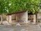 Idyllic outdoor scene of a bus stop in Mallorca, Spain