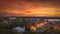 Idyllic panorama of Belgrade city at dusk