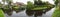 Idyllic panorama of canals and gardens