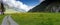 Idyllic panorama mountain landscape near Klausenpass in the Swiss Alps in Glarus