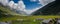 Idyllic panorama mountain landscape near Klausenpass in the Swiss Alps in Glarus