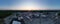 Idyllic panoramic view of a downtown skyline in Mount Sterling at dusk