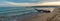 Idyllic panoramic view with the old tree at the beach