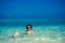 Idyllic paradise island landscape. Exotic tropical beach. Summer vacation, luxury holiday resort, tourism concept. Travel to Maldi