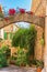 Idyllic patio garden of old rustic mediterranean house