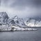 Idyllic Picturesque Scenery of Lofoten Islands in Northern Part of Norway