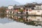 Idyllic reflections at the riverside in ancient water village Hongcun (Unesco), China