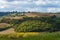 Idyllic rural landscapes and picturesque rolling hills of Tuscany in autum ncolors. Italy