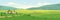 Idyllic rural scenery flat color vector illustration