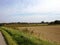 Idyllic rural view of patchwork farmland, in the beautiful surroundings of a small town village