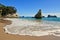 Idyllic sand beach on Coromandel peninsula