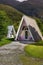 Idyllic scene of triangular-shaped homes in a lush park in Makarora, New Zealand