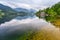 Idyllic scenery of Grundlsee lake in Alps mountains