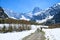 Idyllic scenic mountain landscape in the early springtime with hiking path Austria, Tyrol, Karwendel Alpine Park, near Gramai
