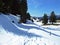 An idyllic snow fairy tale in the early spring at the foot of the Churfirsten Alpine Range, Wildhaus - Canton of St. Gallen