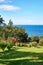 Idyllic summer view from a garden overlooking the Baltic Sea. In Lohme on the island of RÃ¼gen