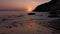 Idyllic sunset in a virgin cove of the Cantabrian Sea