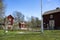 Idyllic Swedish Rural Red Cottage Village Rottle By Near Town Granna