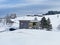 Idyllic Swiss alpine mountain huts