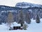 Idyllic Swiss alpine mountain huts