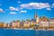 Idyllic Swiss town and lake Lucerne waterfront view