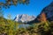 Idyllic tirolean landscape, lake seebensee and Zugspitze mountain