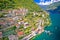 Idyllic town of Laglio on Como lake aerial view
