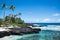 Idyllic tropical beach with blue sea and sky at Lefaga, Matautu, Upolu Island, Samoa, South Pacific