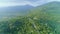Idyllic tropical wood landscape aerial overview