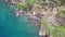 Idyllic turquoise beach aerial view, Malinska on Island of Hvar, Croatia
