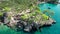 Idyllic turquoise beach aerial view, Malinska on Island of Hvar, Croatia