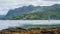 Idyllic view of Plockton, village in the Highlands of Scotland in the county of Ross and Cromarty.