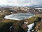 Idyllic vista of the untouched natural beauty of Mountaintop lake near Vik, Iceland