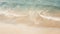Idyllic warm turquoise sea with waves. Tropical sand beach on a warm sunny day. High angle view of a coastline. Generative AI
