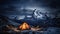 Idyllic Wilderness Camping Experience Amidst Breathtaking Snow-Capped Mountain Range