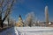 Idyllic winter - Church in snow