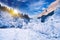 Idyllic winter landscape. Alpine Slovenia