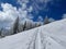 Idyllic winter landscape in the Austrian Alps. Bregenzerwald, Vorarlberg.