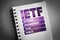 IETF - Internet Engineering Task Force acronym on notepad, concept background