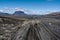 Iew at Austurleid road 910 coming troug Odadahraun desert in north of Vatnajokull National Park