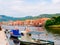 Iew of fishing boats and beautiful colorful houses in the city of Bosa. province of Oristano, Sardinia, Italy