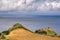 Iew on mountains, valleys, sea coastline of Sao Miguel island