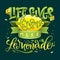 If Life Gives You Lemons Make Lemonade - calligraphy illustration motivational quote