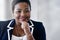 If opportunity doesnt knock, build a door. Portrait of a smiling young businesswoman sitting in an office.