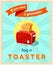 \'If you want a guarantee\' - vintage retro styled poster with red toaster.