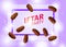 Iftar Party Banner with Realistic Vector Dried Dates